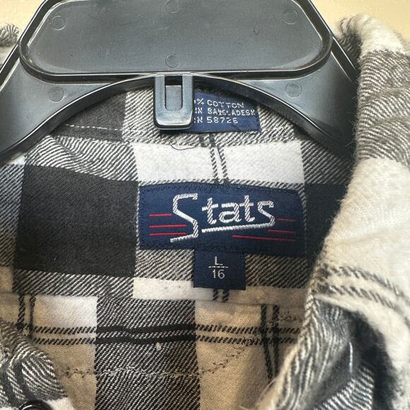 Snoopy Joe Cool Plaid Flannel Button Down Shirt Kids LARGE Unique So Awesome - Picture 4 of 5